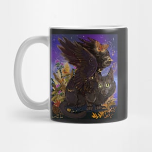 Raven Winged Autumn Magic Cat Mug